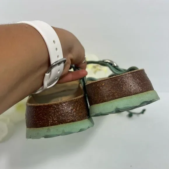 Birkenstock Green Sandals with Silver Buckles - Picture 13 of 14